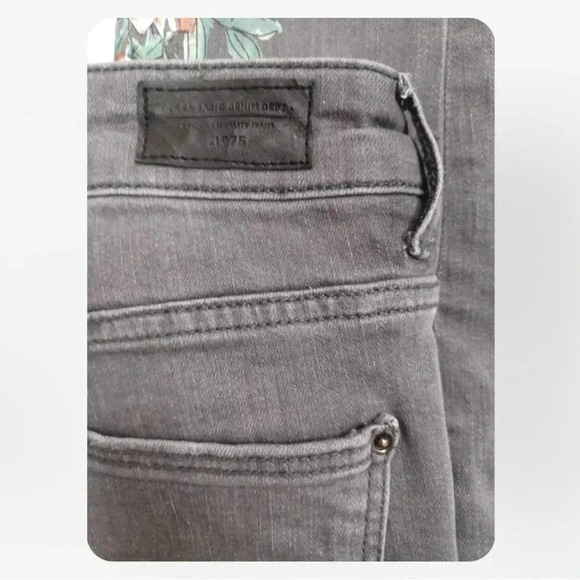 Zara Ankle Floral  Skinny Low Rise Grey Jeans Size 4 - Picture 7 of 10